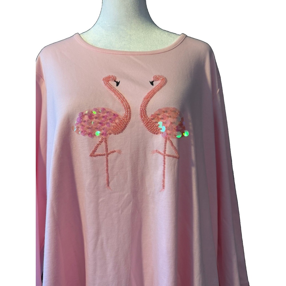 Indigo Soul Pink Flamingo 2xl Long Sleeved Tshirt